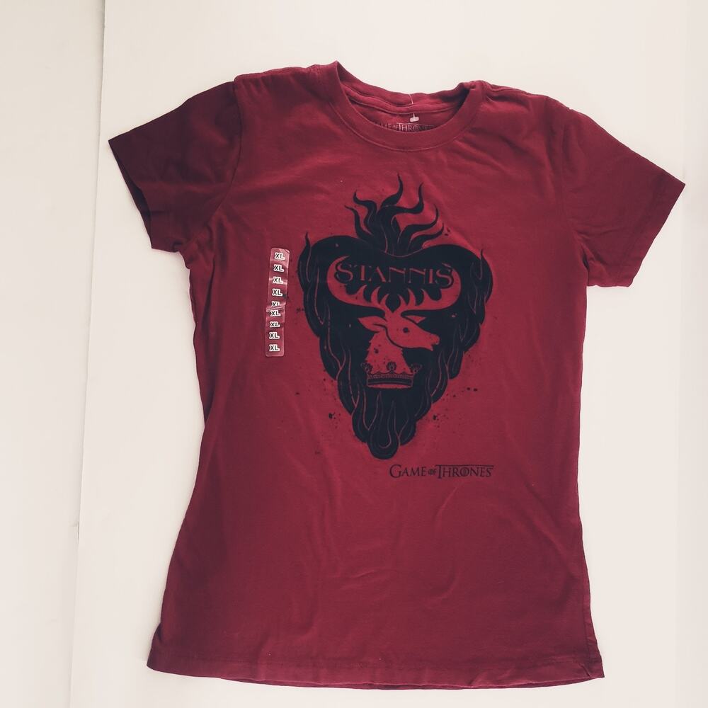 HBO series Game of Thrones Stannis Baratheon Sigil T-shirt XL BURGUNDY #A27PJ